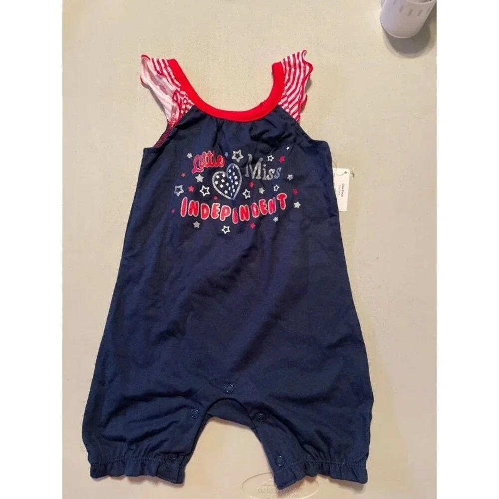 Infant Girl Patriotic One piece Little Miss Independent 6/9mon
